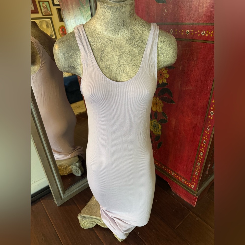 Lilac ribbed body con summer dress